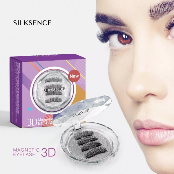 Silksence 3D Magnetic False Eyelashes-4 Pc Premium Quality Natural
