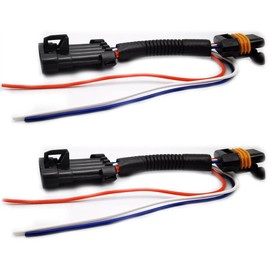 DEVMO 2pcs Compatible with Polaris RZR 900 1000 XP Turbo Tail Light Power Harness Whip Brake Light License Plate Rear Light Plug and Play 3 Wire Power Harness