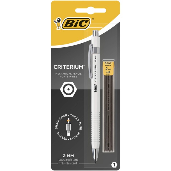 BIC Criterium 2mm Lead Mechanical Pencil - Assorted (Pack of 1, Plus 6 Leads)