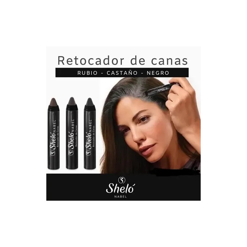 Retocador Instantáneo De Canas Sheló Rubio Negro Castaño