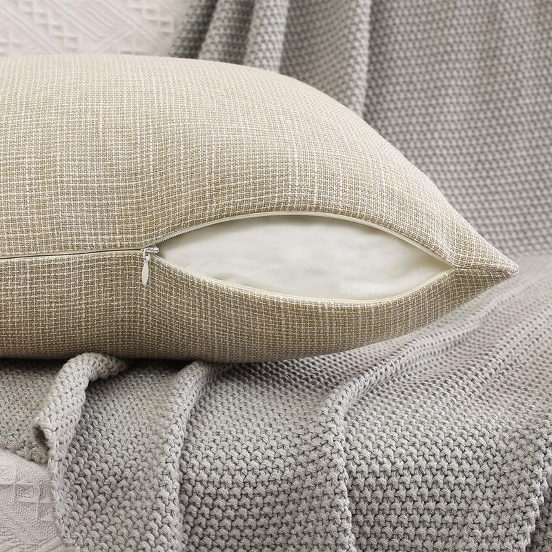Miulee Pack of 2 Linen-Look Home Decorative Cushion Covers with