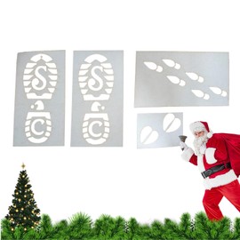 Stencil for Holiday Decor, Christmas Stencil Gnome Footprint Templates | Paste Christmas Decor Snow Painting Holiday Stencils for Floor & Tiles