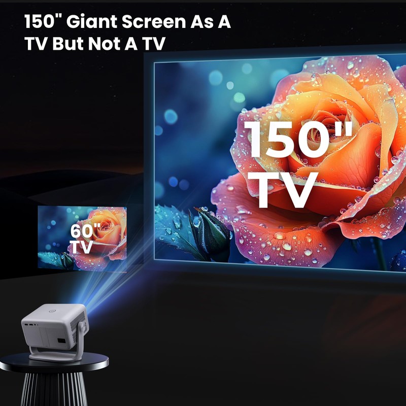 Futuzen Smart Projector 600 ANSI, Native 1080P 4K Support, WiFi