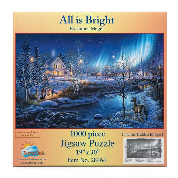 SUNSOUT INC - All is Bright - 1000 pc Jigsaw Puzzle by Artist: James Meger - Finished Size 19" x 30" - MPN# 28464