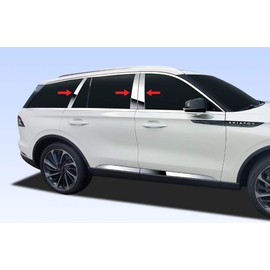 Tyger Auto Made in USA! Compatible with 2019-2020 Lincoln Aviator Chrome Stainless Steel Rear Window Pillar Post Trim 6PCS