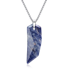 COAI Gemstones Wolf Tooth Necklace, Sodalite, Sodalite