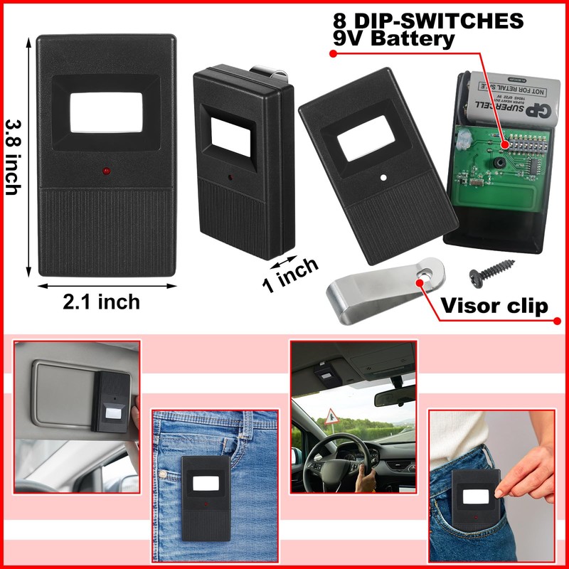 Kingdder 8 Pcs Garage Door Remote Compatible with Linear Delta