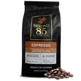Beyond 85 Espresso Premium Colombian Coffee – 340g Whole Bean Espresso – Bold & Smooth Whole Beans for Rich Crema – Best Coffee Beans for Lattes, Cappuccinos & More