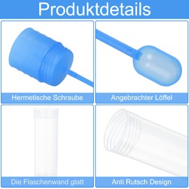 metagio Pack of 10 Dog Poop Sample Tubes, 15 ml Chair Sample Tubes, Cats and Dogs Waste Tubes with Spoon for Pets for Testing