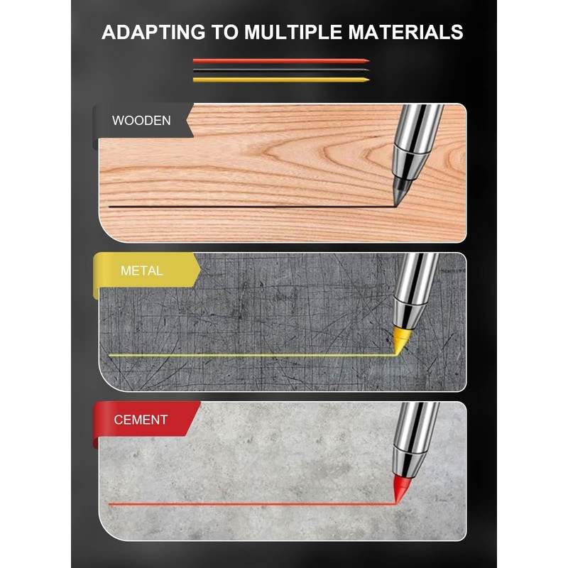 3 Pack Mechanical Carpenters Pencils Built-in Pencil Sharpener with 36