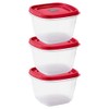 Tribello BPA-Free Plastic Food Storage Set, Red Vented Lids -