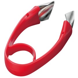 Shimomura Kougyou Made in Japan Full Veggie Smile Core and Pit Remover, Dishwasher Safe FVS-635 (Tsubamesanjo, Niigata) Red 3.74×1.97×1.18 in