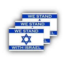3x5 We Stand with Israel Sticker 3-Pack Made with Durable Waterproof Materials Support Israel Sticker Bumper Sticker 3 x 5 inch