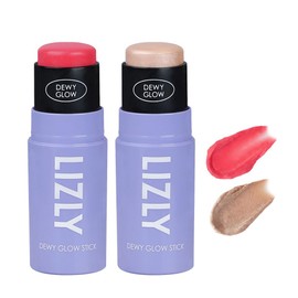 [Set] Cheek Highlighter Stick, Multi-Face, Makeup Stick, Multibalm 1+1 LIZLY Dewy Glow Cheek Hilighter Multi Balm Stick (Pink+Luminous)
