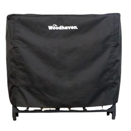 Woodhaven 3 Foot Waterproof Full Cover - Covers 1/8 Cord Outdoor Firewood Rack - Reinforced Vinyl With Front Opening Straps - Keeps Logs Dry (Black)