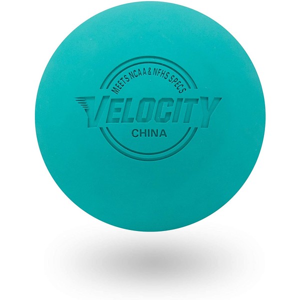 Velocity Massage Lacrosse Ball for Muscle Knots, Myofascial Release, Yoga & Trigger Point Therapy - Firm Rubber Scientifically Designed for Durability and Reliability - Teal, 1 Ball