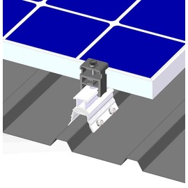 MageBracket RL End Clamp Mounting Kits for R-Panel Trapezoidal Metal Roof Solar Panel Module Mounting Racking Installation
