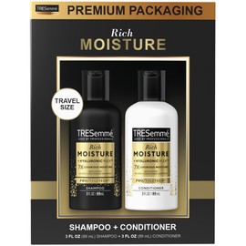 TRESemm TRESemme Shampoo & Conditioner, Sulfate-Free, Travel Size - Moisture Rich Hair Treatment for Dry, Damaged Hair, Mini Shampoo & Conditioner for Hair Repair, Scented, 3 Oz Ea (2 Piece Set)