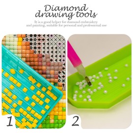 Operitacx Diamond Painting Storage Container 30 Slots Jewelry Beads Storage Box Diamond Painting Accessories kit DIY Tool Diamond Dotting Craft Kit (Blue)