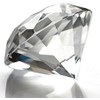 Clear Diamond, Crystal, Paperweight, 3.9 inches (100 mm), 3.1 inches