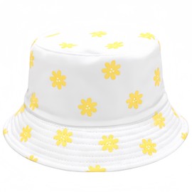 Skycelennt Reversible Bucket Hats for Women Men Flower Cotton Summer Travel Beach Sun Hats Packable Bucket Hats