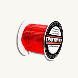 Craftwire USA Aluminum Wire (14 Gauge, Red, 60 FT) - Versatile Soft Wire for Crafting, Sculpting, and Jewelry Making - Colored Aluminum Wire - Durable and Easy to Shape - Ideal for DIY Projects