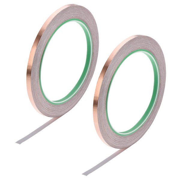 sourcing map Double-Sided Conductive Copper Foil Tape 5 mm x