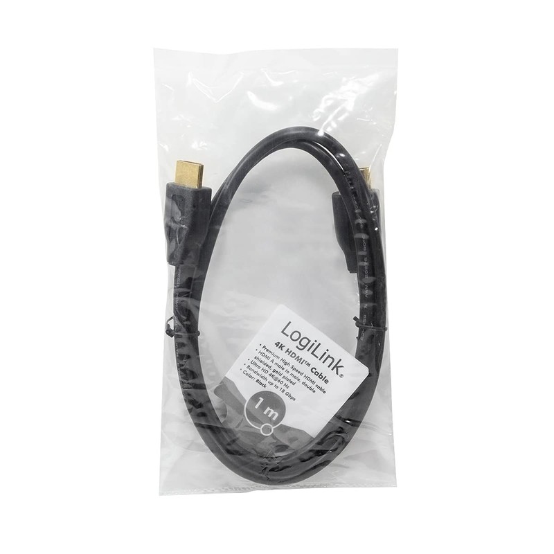 LogiLink CH0100 HDMI Connection Cable Type A (Male/Male), UHD 4K