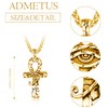 ADMETUS Gold Eye of Horus Pendant 925 Sterling Silver Ankh