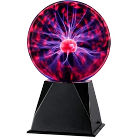 QingHong 6 Inch Plasma Globe Touch & Sound Sensitive Plasma Ball Lamp Electric Ball Lightning Toys for Parties, Home, Prop, Decoration,Kids over 7 years old(Red)