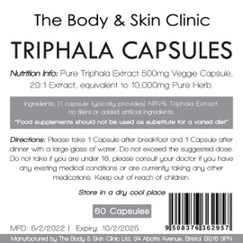 Triphala Capsules,60 Caps, Super Strong 10: 1 Extract - More Effective Then RAW Powder | Vegan,Made in The UK