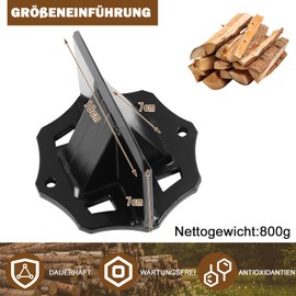 MaxEarn Portable Wood Splitting Wedge, Carbon Steel Firewood Ignition Splitter, Manual Wood Cutter, Wood Splitter, Simple Wood Splitter Tool for Home Camping (Large 800 g)