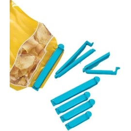 Clips/Pinzas Para Cerrar Bolsas De Alimentos Para Cocina, Polipropileno, 10 Piezas; (4) 13 x 2 x 2 Cm, (4) 9 x 2 x 2 Cm (2) 6 x 1 x 2 cm
