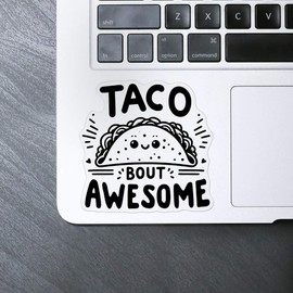 Medium 100mm 'Awesome Taco' Transparent/Clear Sticker Decal for Windows/Cars/Walls (DC00135741)