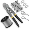 Wire Rope Crimping Tool Kit,165FT Wire Rope Kit,1/16" Stainless Steel