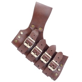 GORGECRAFT Leather Sword Frog Coconut Brown Retro Medieval Adjustable Faux Leather Sword Holster Belt Universal Sword Holder for Halloween Christmas Party Knight Warrior Cosplay Costume Accessories