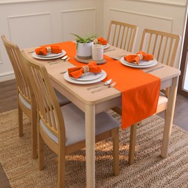 Encasa Homes Camino de mesa de 13 x 48 pulgadas de largo, tela de lona de algodón, color liso, lavable a máquina y duradero