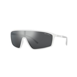 A|X Armani Exchange Men's AX4119S Rectangular Sunglasses, Grey Mirrored Silver, 37 mm