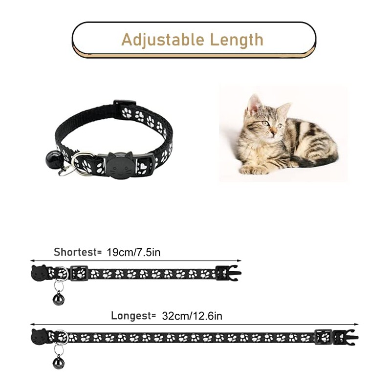 Hepplly 2-Pack Cat Collars Quick Release Reflective Kitten Collar with
