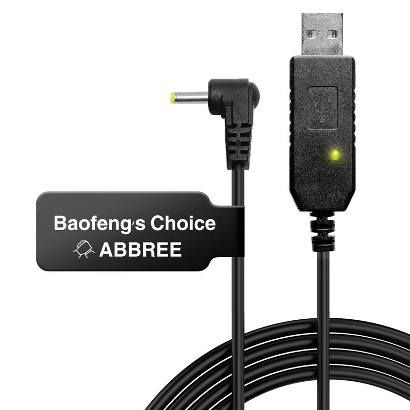 Baofeng 2.5mm USB Charger Cable with Indicator Light for BaoFeng