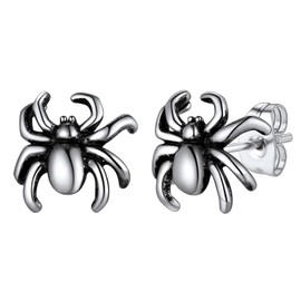 FaithHeart Stainless Steel Spider Earrings for Men Men's Punk Araneid Ear Studs Great Couple Earrings Accessories