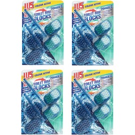 AIdi-W5 | Colour Active - Toilet Rim Blocks - Ocean - Prevents Limescale 2 per Pack ×4 [FOUR PACK]