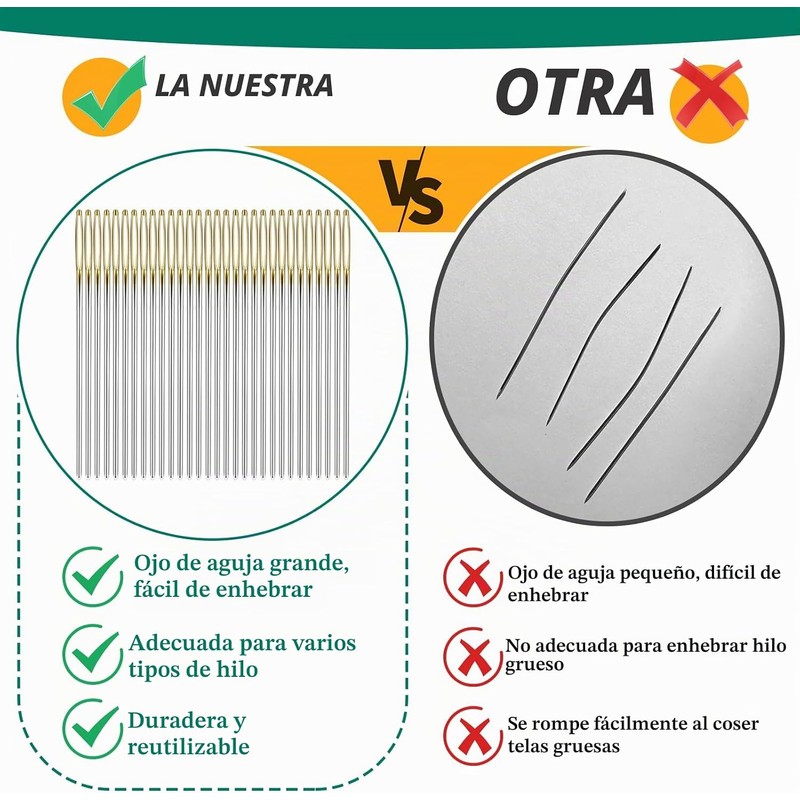 Fteven Kit de Agujas de Punto de Cruz y Bordado