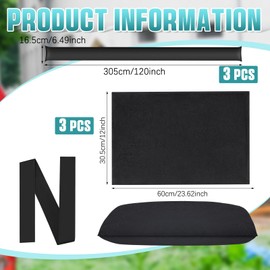 Clysee 6 Pcs Flood Barrier 10 ft x 6.5 Inches and 1 x 2 ft Sandless Sandbags Water Activated Door Water Blocker Flood Bags Water Stopper Flood Barrier for Door Garage Basement, Black