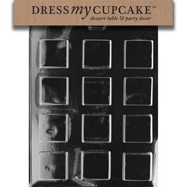 Dress My Cupcake Chocolate Candy Mold, Plain Square Mints