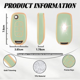 TOOMUME Key Case TPU Car Key Case Suitable for Renault Kangoo 3 Twingo 3 Megane 4 Trafic 4 Clio 5 Captur Dacia Sandero Stepway Duster, Key Cover Protection Key Case - Flip Key