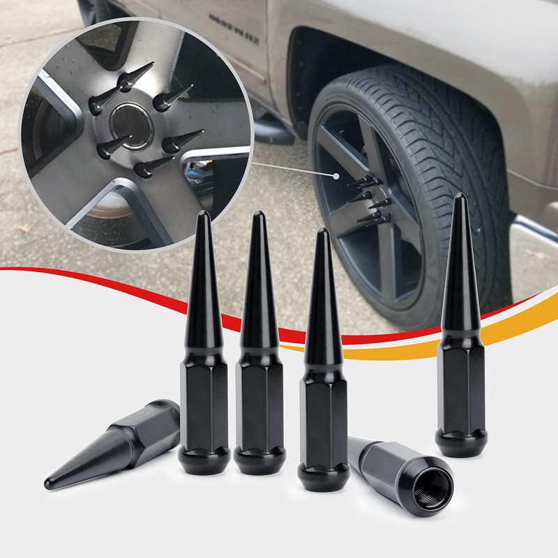 DYNOFIT 9/16-18 Wheel Spike Lug Nuts, 32x Chrome 9/16 inchx18