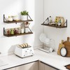 Heimlove 24 Inches Rustic Brown Floating Shelves,8 Inches Deep Wall