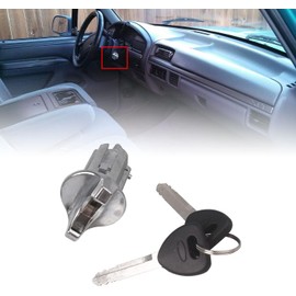 Ignition & Door Lock Cylinder Set For 92-96 Ford Bronco F-150 250 350 Keyed Alik