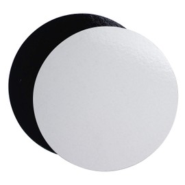 A set of 10 cardboard coloured supports for cakes and dimensions of your choice (black/white, 26 cm)